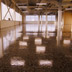 Clear epoxy concrete floor